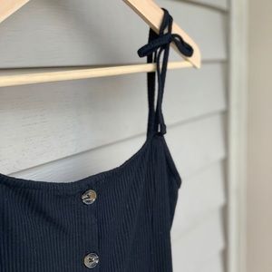Black button-up tank dress